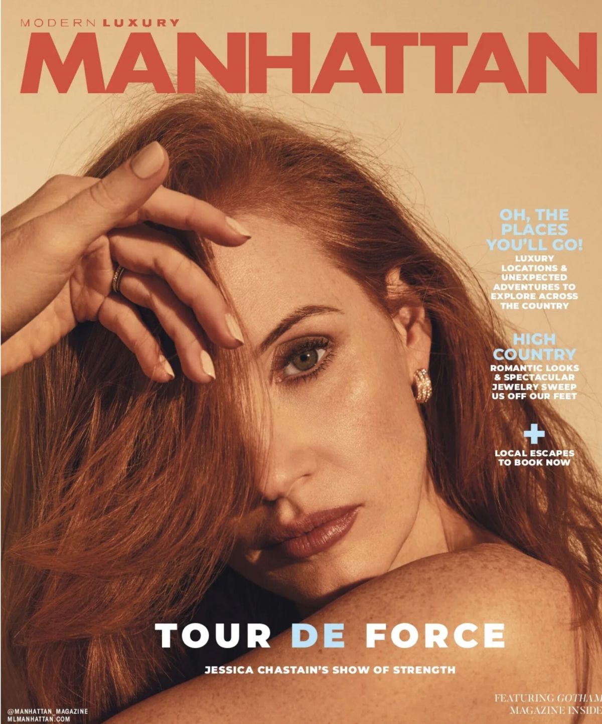 Jessica Chastain dans Modern Luxury Manhattan Magazine