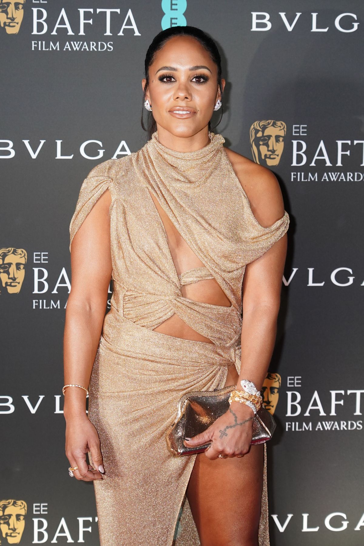 Alex Scott à Londres pour les British Academy Film Awards 2023