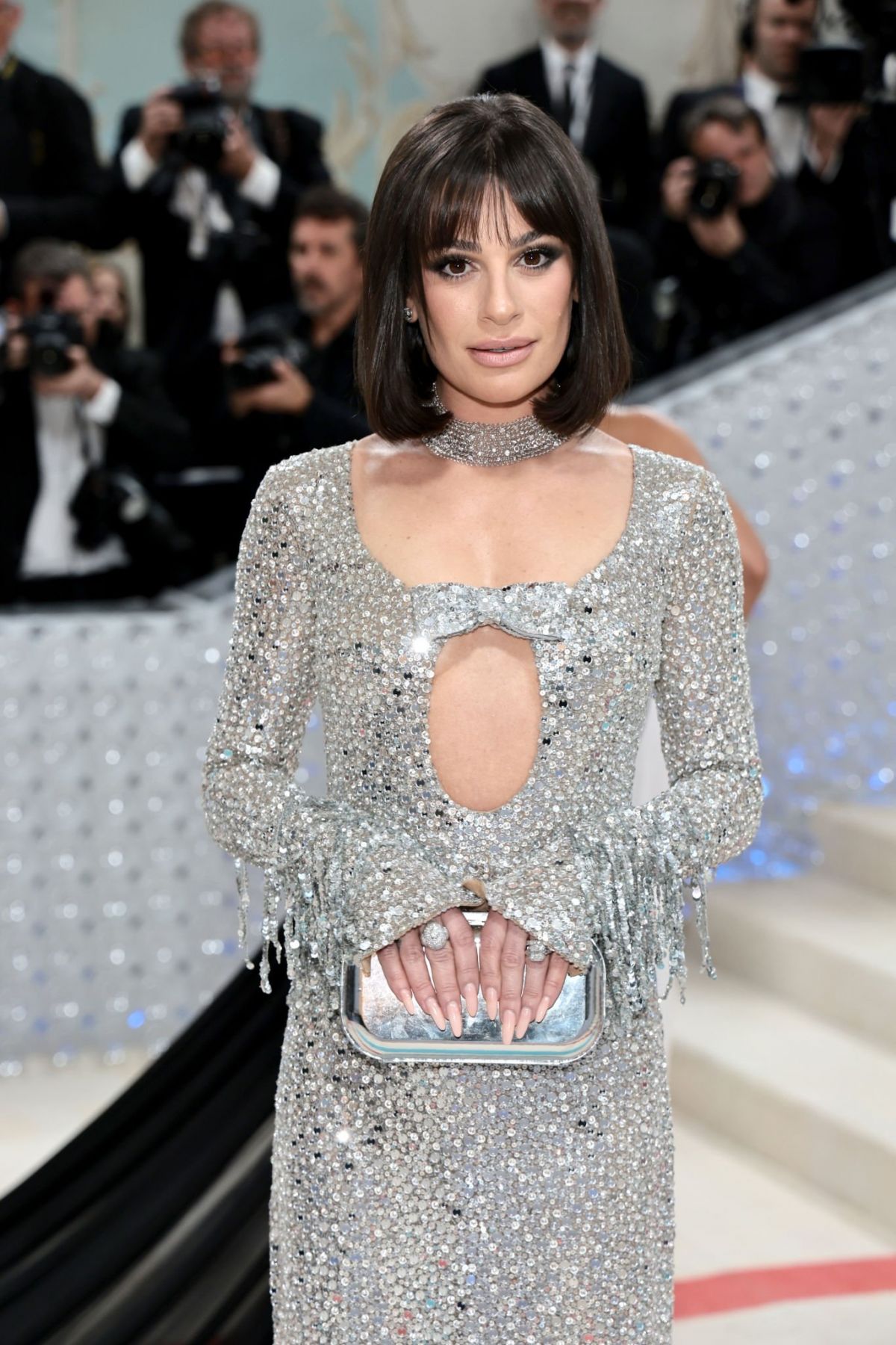 Lea Michele au Met Gala 2023 à New York (défilé Karl Lagerfeld)